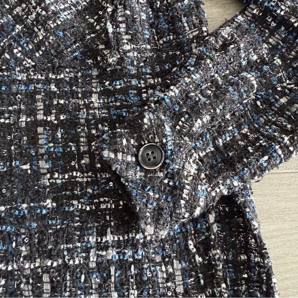 CHARLIE LUCIANO Tweed Overshirt Unisex XS Plaid Academial Shaket Fall Jacket - Picture 12 of 16